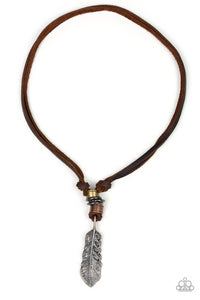 That QUILL Be The Day - Brown Urban Necklace - Paparazzi Accessories - Natalie's Trendy Treasures