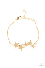 Load image into Gallery viewer, All-Star Shimmer - Gold Bracelet - Paparazzi Accessories - Natalie&#39;s Trendy Treasures