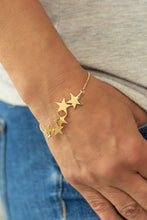 Load image into Gallery viewer, All-Star Shimmer - Gold Bracelet - Paparazzi Accessories - Natalie&#39;s Trendy Treasures