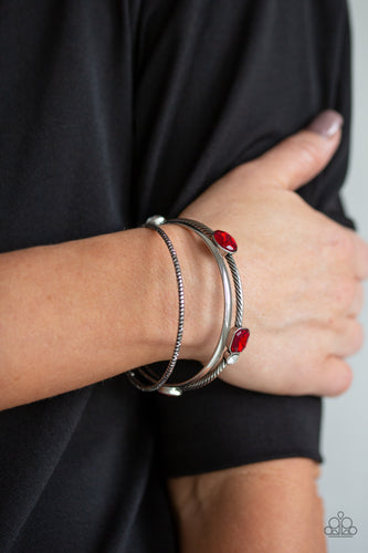 City Slicker Sleek - Red Bracelet - Paparazzi Accessories - Natalie's Trendy Treasures