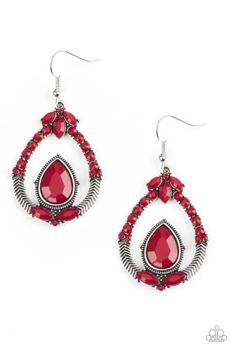 Vogue Voyager - Red Earrings - Paparazzi Accessories - Natalie's Trendy Treasures