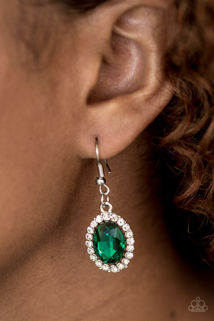 The FAME Of The Game - Green Earrings - Paparazzi Accessories - Natalie's Trendy Treasures