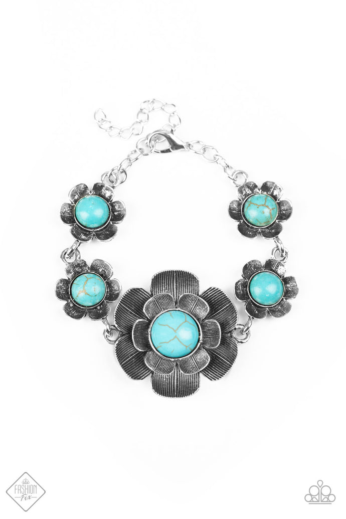 Badlands Blossom - Blue Bracelet - Paparazzi Accessories