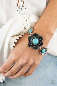 Badlands Blossom - Blue Bracelet - Paparazzi Accessories