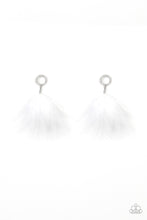 Load image into Gallery viewer, BOA Down - White Earrings - Paparazzi Accessories