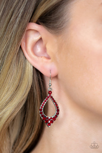 Finest First Lady - Red Earrings - Paparazzi Accessories - Natalie's Trendy Treasures