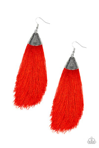 Tassel Temptress - Red Earrings - Paparazzi Accessories - Natalie's Trendy Treasures