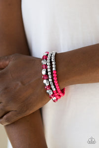 Beaded Bravado - Pink Bracelet - Paparazzi Accessories - Natalie's Trendy Treasures