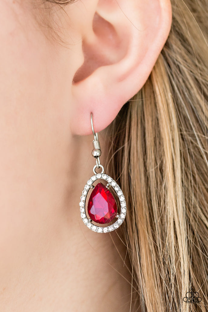 A One-GLAM Show - Red Earrings - Paparazzi Accessories - Natalie's Trendy Treasures