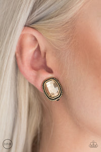 Beam Dream - Brass Earrings - Paparazzi Accessories - Natalie's Trendy Treasures