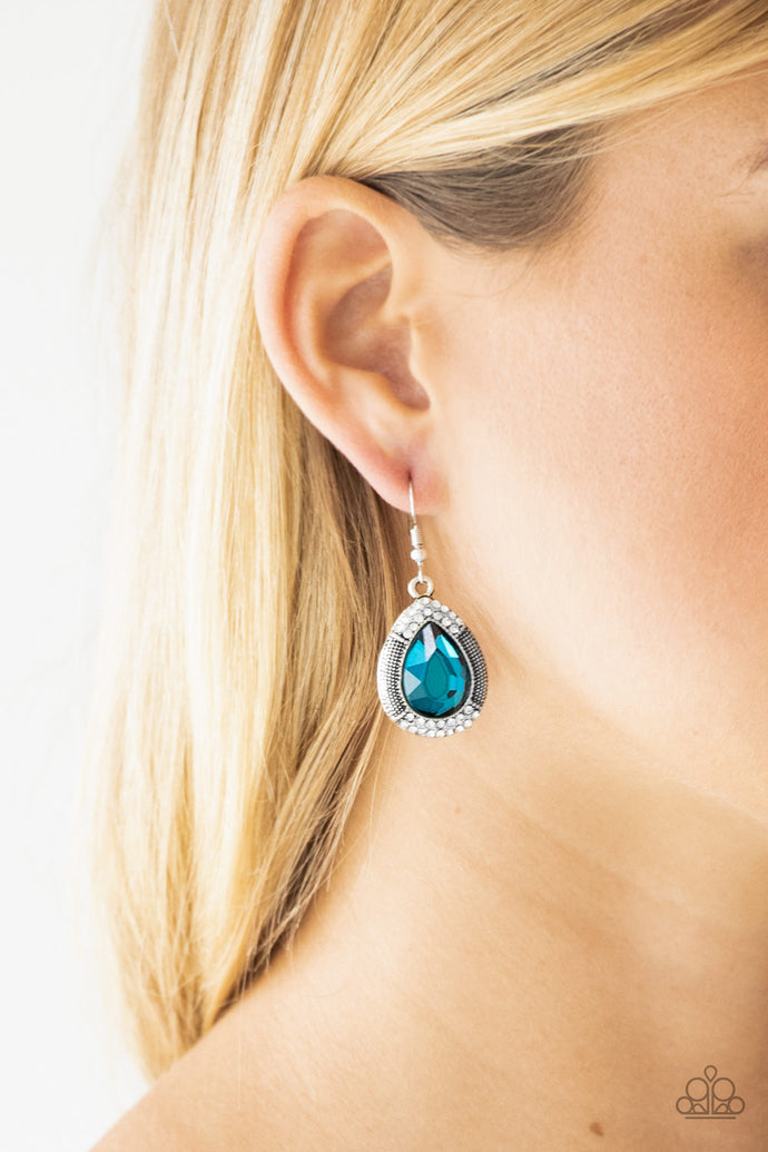 Grandmaster Shimmer - Blue Earrings - Paparazzi Accessories - Natalie's Trendy Treasures