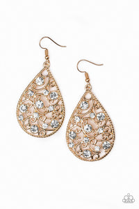 Certainly Courtier - Gold Earrings _Paparazzi Accessories - Natalie's Trendy Treasures