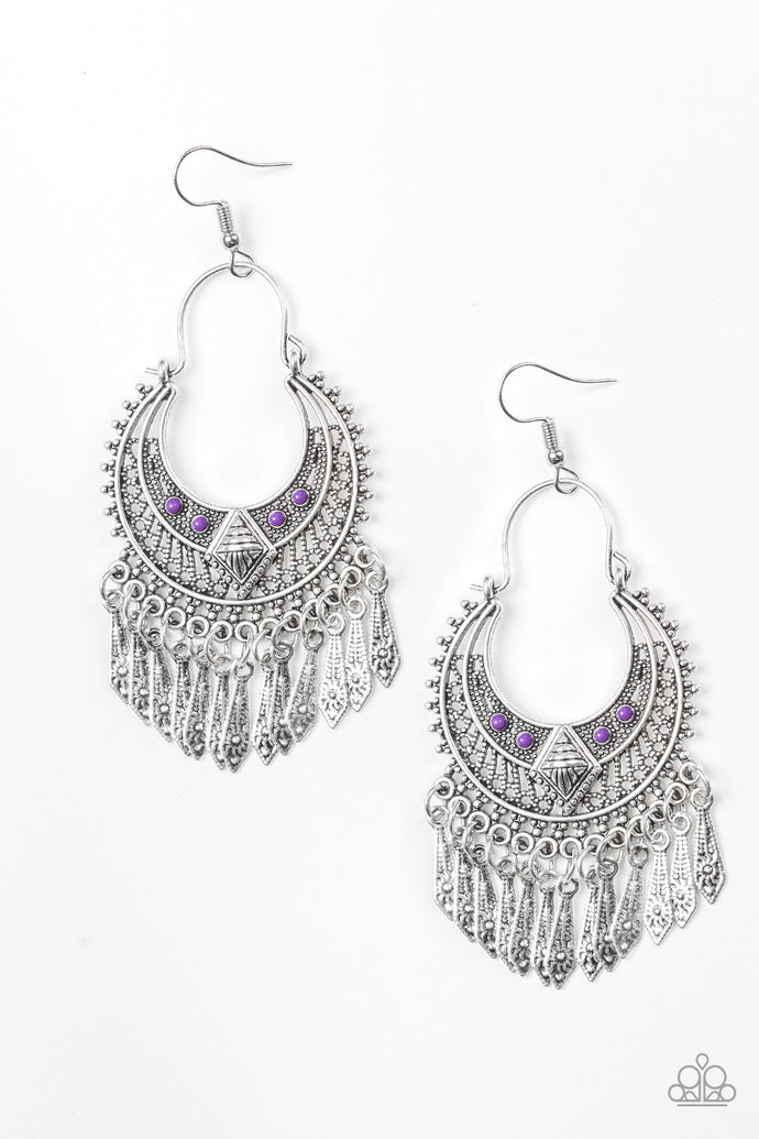 Walk On The Wildside - Purple Earrings - Paparazzi Accessories - Natalie's Trendy Treasures