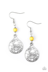 In Bloom - Yellow Earrings - Paparazzi Accessories - Natalie's Trendy Treasures