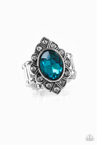 Power Behind The Throne - Blue Ring - Paparazzi Accessories - Natalie's Trendy Treasures