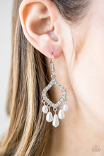 Load image into Gallery viewer, Divinely Diamond - White Earrings - Paparazzi Accessories - Natalie&#39;s Trendy Treasures