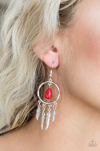 Southern Plains - Red Earrings - Paparazzi Accessories - Natalie's Trendy Treasures