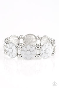 Dancing Dahlias - Silver Bracelet - Paparazzi Accessories - Natalie's Trendy Treasures