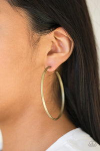 5th Avenue Attitude - Brass Earrings - Paparazzi Accessories