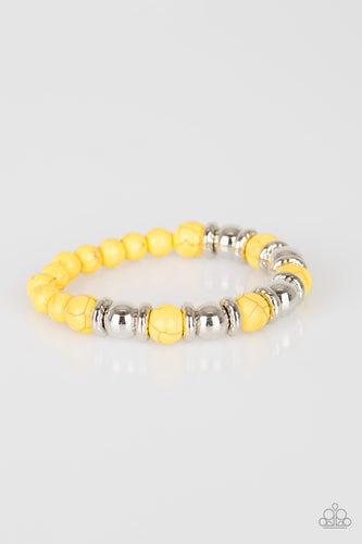 Across the Mesa - Yellow Bracelet - Paparazzi Accessories - Natalie's Trendy Treasures