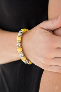 Across the Mesa - Yellow Bracelet - Paparazzi Accessories - Natalie's Trendy Treasures