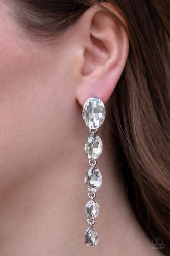 Red Carpet Radiance - White Earrings - Paparazzi Accessories - Natalie's Trendy Treasures