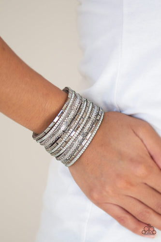 A Wait-and-SEQUIN Attitude - Silver Wrap - Paparazzi Accessories