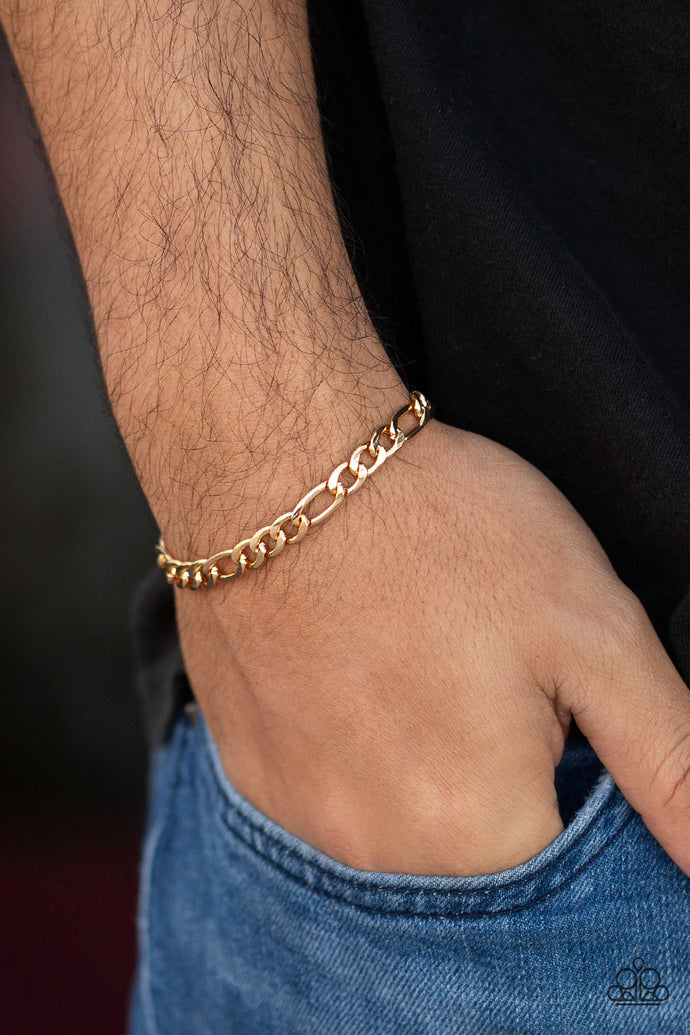 Roll Call - Gold Bracelet - Paparazzi Accessories