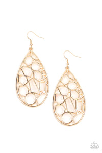 Reshaped Radiance - Gold Earrings - Paparazzi Accessories