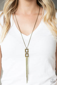 Times Square Stunner - Brass Necklace - Paparazzi Accessories