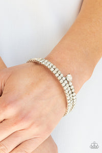 After Party Princess - White Bracelet - Paparazzi Accessories