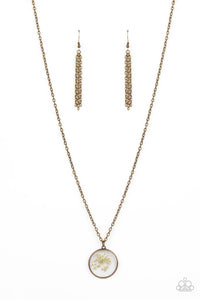 Tea Party Tease - Brass Necklace - Paparazzi Accessories