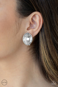 Movie Star Sparkle - White Earrings - Paparazzi Accessories - Natalie's Trendy Treasures