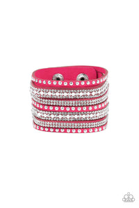 All Hustle and Hairspray - Pink Wrap Bracelet - Paparazzi Accessories - Natalie's Trendy Treasures