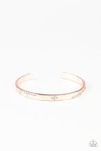 Load image into Gallery viewer, Dainty Dazzle - Rose Gold Cuff - Paparazzi Accessories