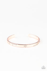 Dainty Dazzle - Rose Gold Cuff - Paparazzi Accessories