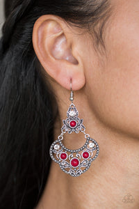 Garden State Glow - Red Earrings - Paparazzi Accessories