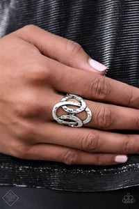 Triple The Texture - Silver Ring - Paparazzi Accessories