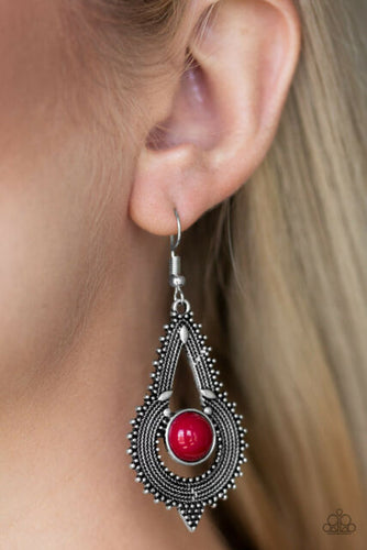 Zoomin Zumba Red Earrings - Paparazzi Accessories - Natalie's Trendy Treasures